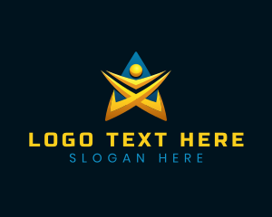 Cooperative - Human Star Leader logo design