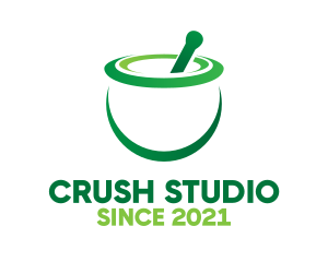 Crush - Green Mortar & Pestle logo design