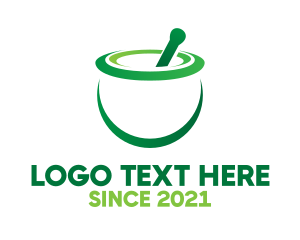 Mix - Green Mortar & Pestle logo design