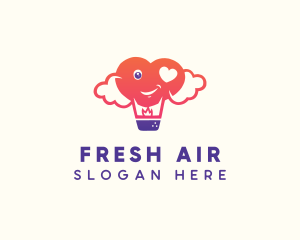 Love Hot Air Balloon logo design