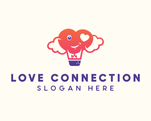 Courtship - Love Hot Air Balloon logo design