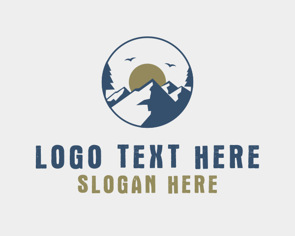 Sunset - Mountain Nature Travel logo design