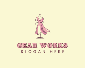 Dress Gown Clothing Seamstress logo design