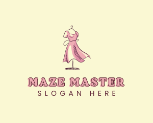 Dress Gown Clothing Seamstress logo design