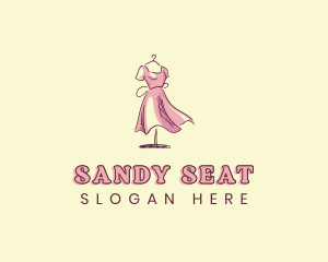 Dress Gown Clothing Seamstress logo design