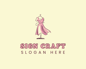 Dress Gown Clothing Seamstress logo design