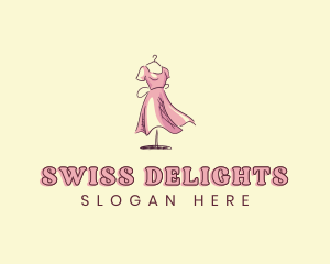 Dress Gown Clothing Seamstress logo design