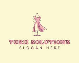 Dress Gown Clothing Seamstress logo design