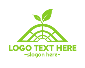 Vegetarian - Leaf Sprout Greenhouse logo design