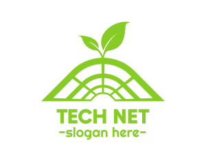 Net - Leaf Sprout Greenhouse logo design