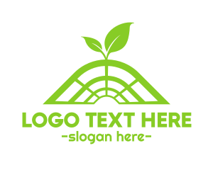 Net - Leaf Sprout Greenhouse logo design