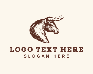 Bovine - Wild Bull Head logo design
