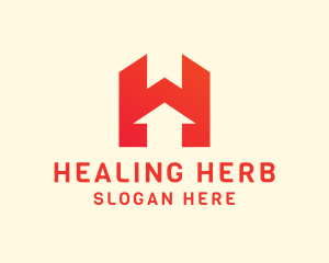 Modern Red Letter H logo design