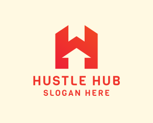 Modern Red Letter H logo design