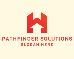 Directional - Modern Red Letter H logo design