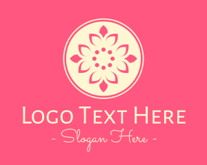 Yoga - Pink Ornamental Floral Pattern logo design