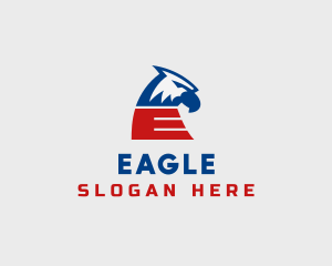 Patriotic Eagle Letter E logo design