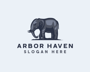 Wild African Elephant  Logo