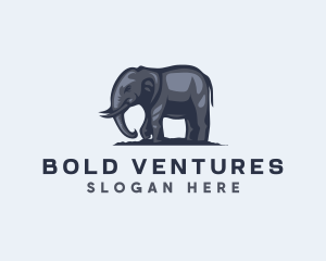 Wild African Elephant  Logo