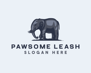 Wild African Elephant  Logo