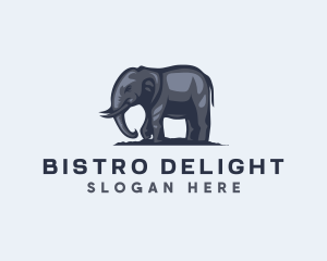 Wild African Elephant  logo design