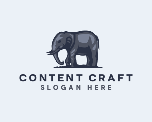 Wild African Elephant  logo design