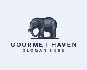 Wild African Elephant  logo design