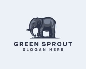 Wild African Elephant  logo design