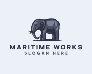 Wild African Elephant  logo design