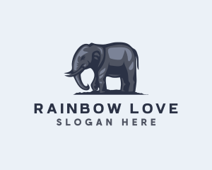 Wild African Elephant  logo design