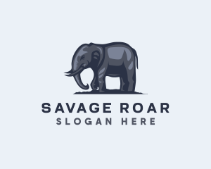 Wild African Elephant  logo design