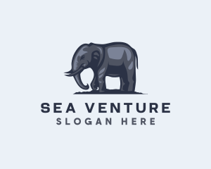 Wild African Elephant  logo design