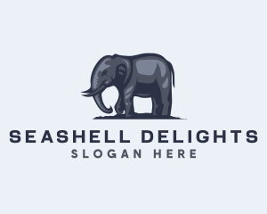 Wild African Elephant  logo design