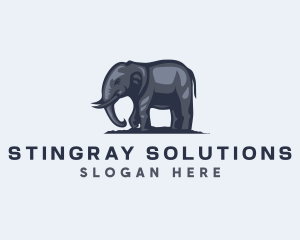 Wild African Elephant  logo design