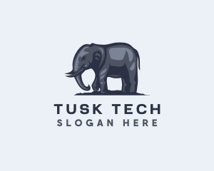 Tusk - Wild African Elephant logo design