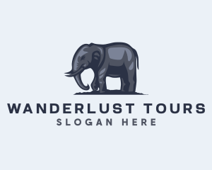 Wild African Elephant  logo design