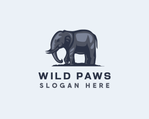 Wild African Elephant  logo design