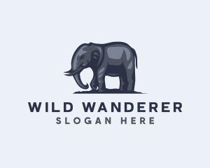 Wild African Elephant  logo design