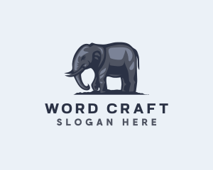 Wild African Elephant  logo design