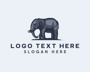 Wild African Elephant  Logo