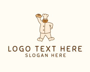 Cartoon - Pastry Bread Chef logo design