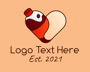Bottle - Cute Soda Heart logo design