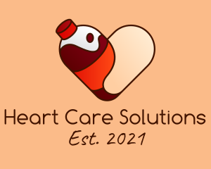 Cute Soda Heart logo design