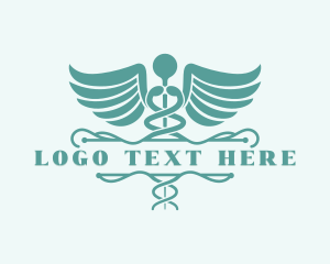 Medical Laboratory Caduceus logo design