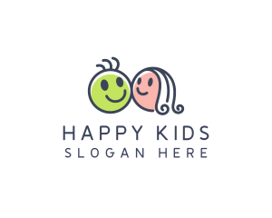 Colorful Children Smiley logo design