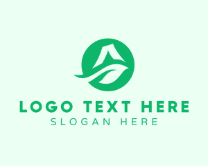 Natural Product - Green Herbal Letter A logo design