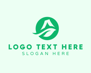 Organic Farm - Green Herbal Letter A logo design