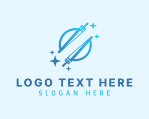 Gradient Squeegee Cleaning logo design