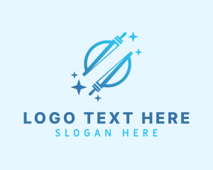 Clean - Gradient Squeegee Cleaning logo design