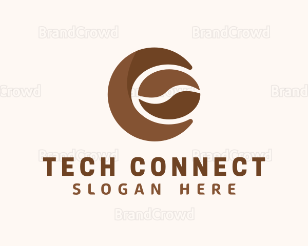 Coffee Bean Letter C Logo